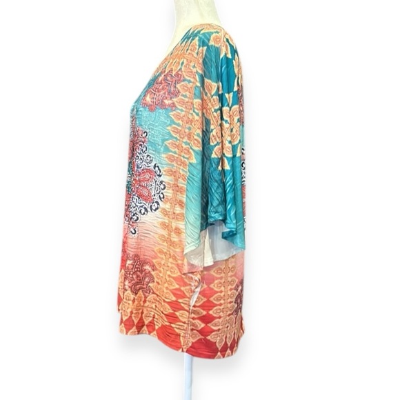 Reba Rhinestone Embellished Batwing Sleeve Top Size Large - Picture 8 of 11